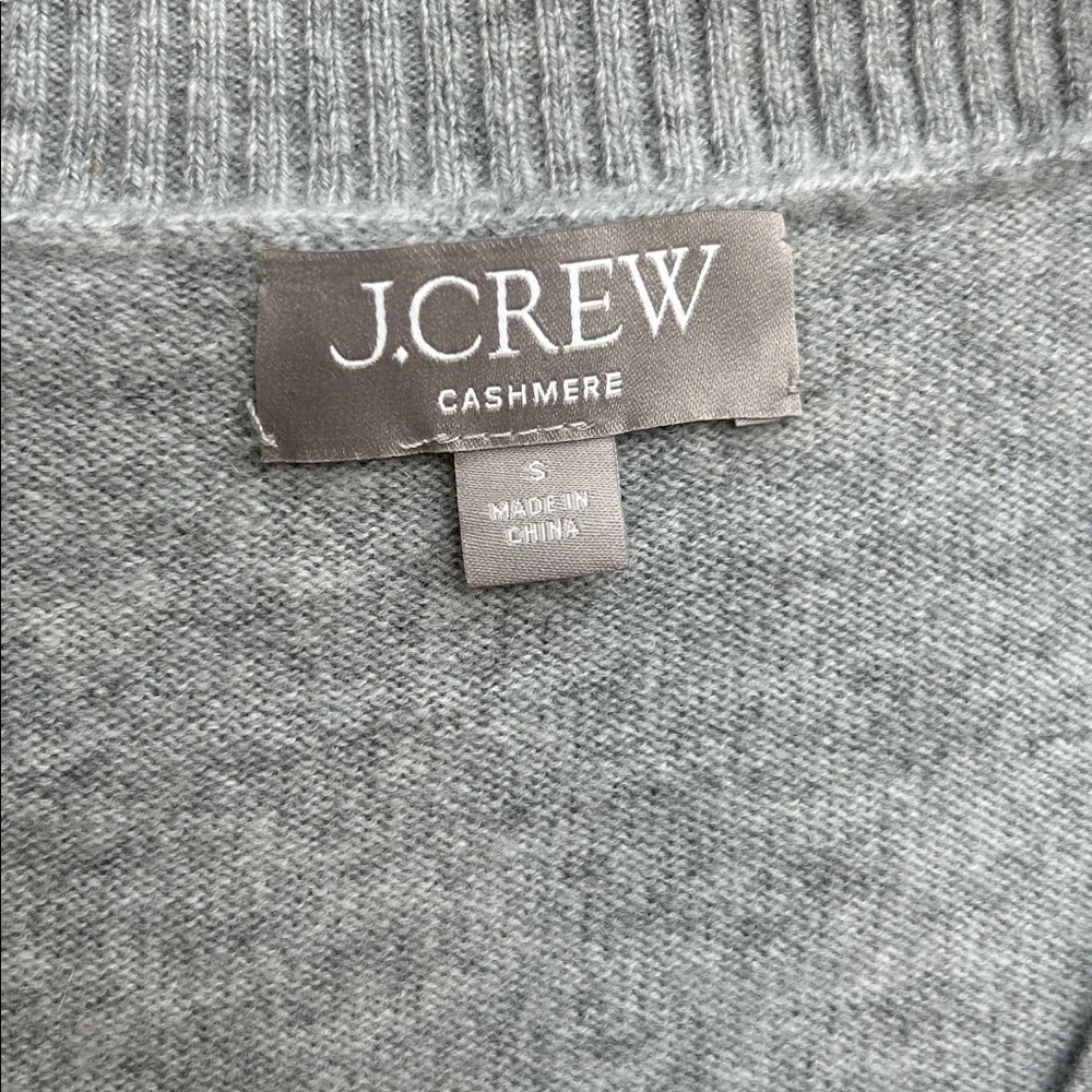 J.Crew Cashmere Cardigan Womens Small Gray Cropped Button Front